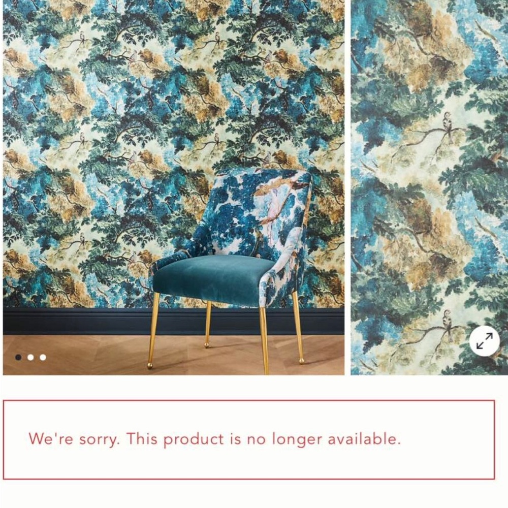 Anthropologie Judarn Wallpaper: Teal, Blue, Green and Gold Scenic Wallpaper